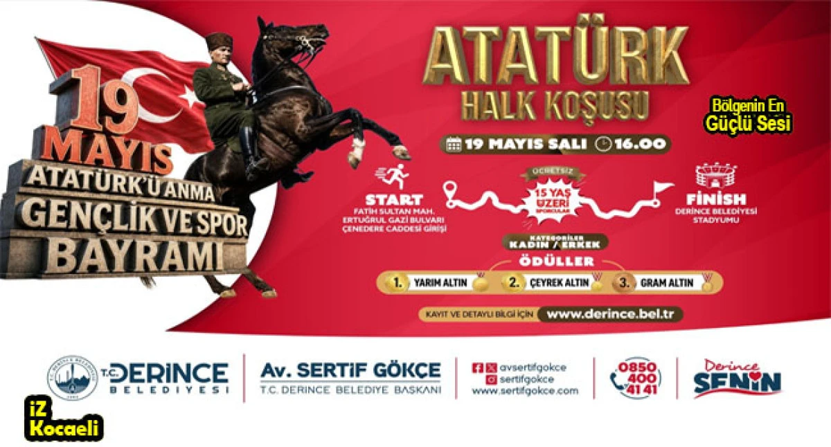 19 Mayıs Coşkusu Derince&rsquo;de  Atat&uuml;rk Halk Koşusu ile Ta&ccedil;lanacak
