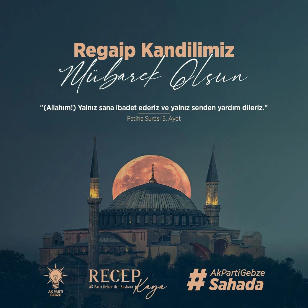 Ak Parti Gebze il&ccedil;e başkanı Recep Kaya Kutlama Mesajı