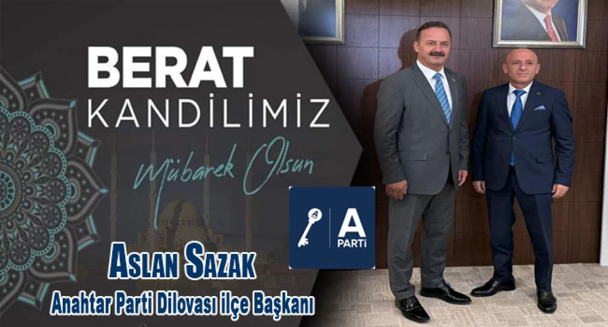 Başkan Aslan Sazak'dan Berat Kandili Mesajı