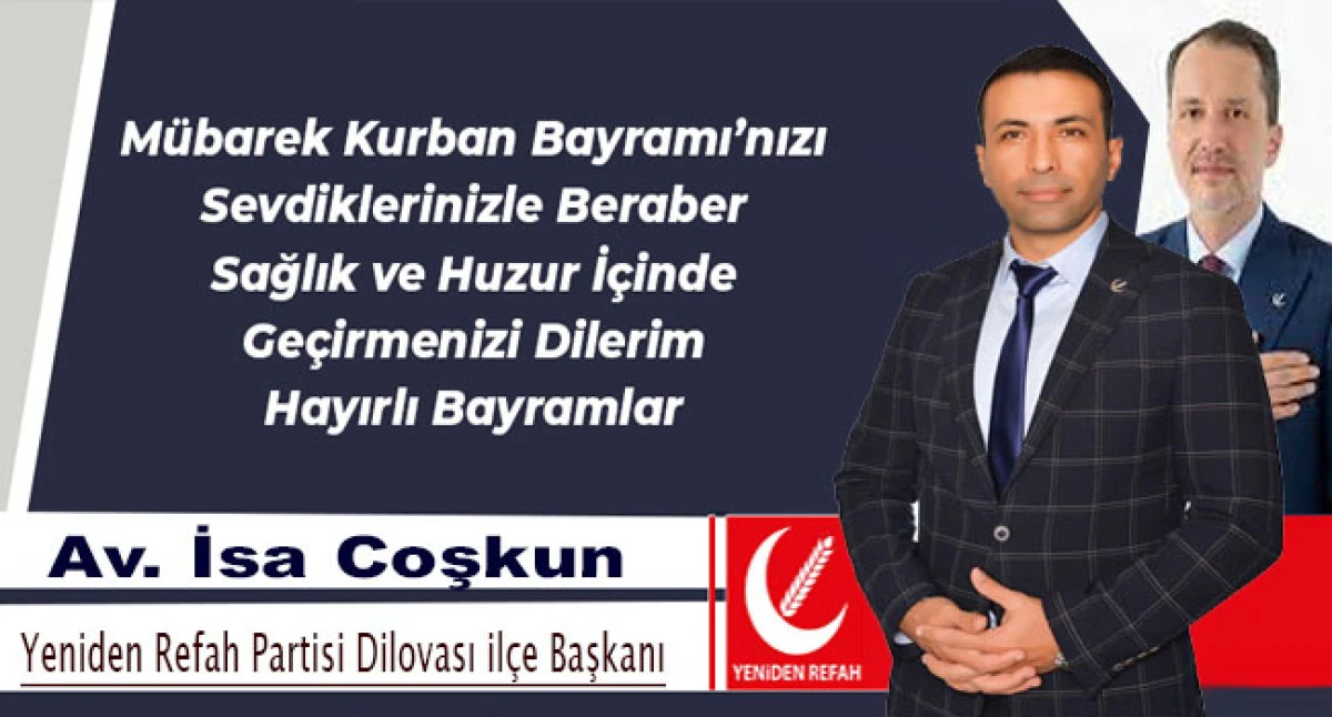 Başkan Av. İsa Coşkun'dan Kurban Bayramı mesajı