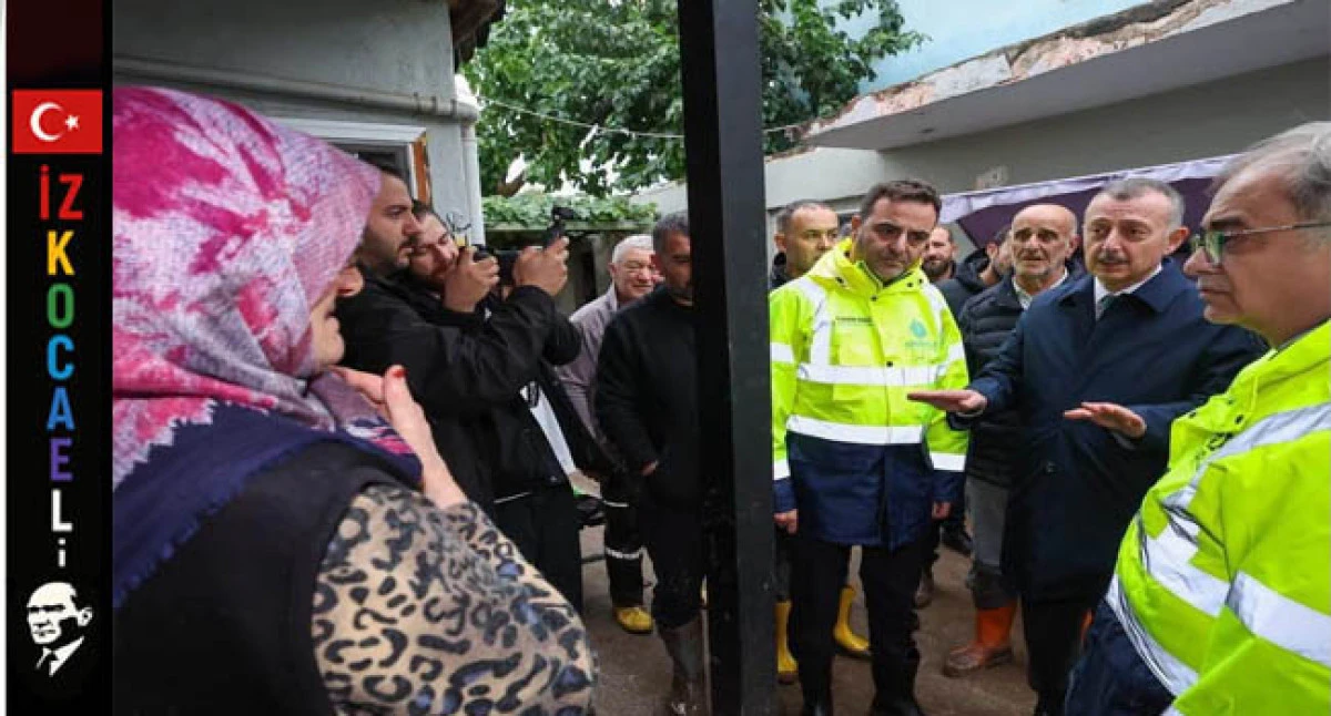 Başkan B&uuml;y&uuml;kakın şiddetli yağıştan etkilenen b&ouml;lgeleri gezdi