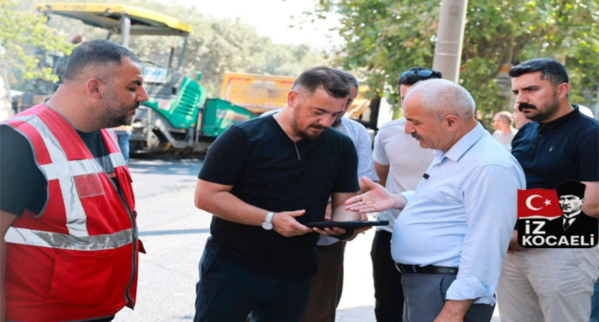 Başkan B&uuml;y&uuml;kg&ouml;z, İstasyon Mahallesi'nde Devam Eden Asfalt &Ccedil;alışmalarını Yerinde İnceledi