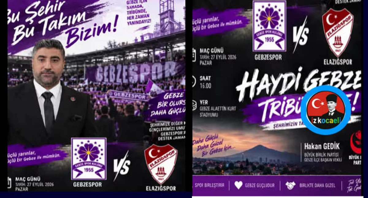 Başkan Hakan Gedik&rsquo;ten Gebze&rsquo;ye Destek &Ccedil;ağrısı: &ldquo;Bu Pazar Hepimiz Gebzespor İ&ccedil;in Trib&uuml;nde Olalım&rdquo;
