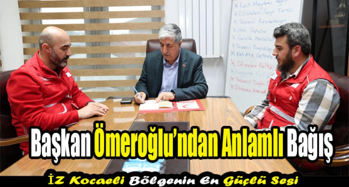 Başkan &Ouml;meroğlu&rsquo;ndan Kızılay&rsquo;a Kurban Bağışı