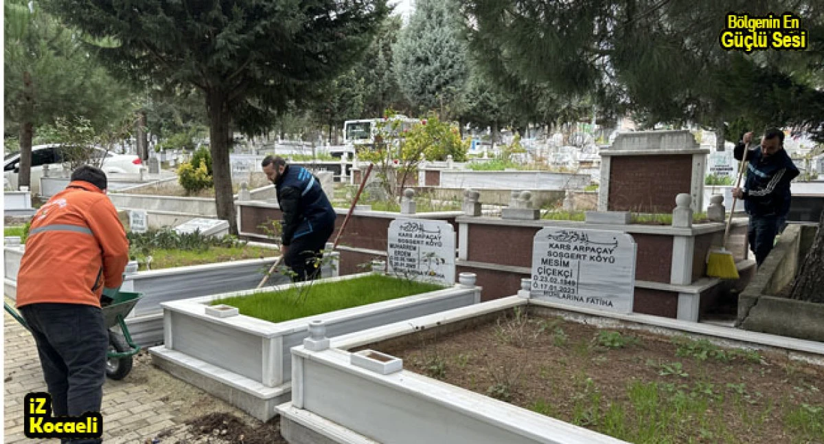 &Ccedil;ayırova&rsquo;daki mezarlıklarda  bakım onarım &ccedil;alışmaları s&uuml;r&uuml;yor