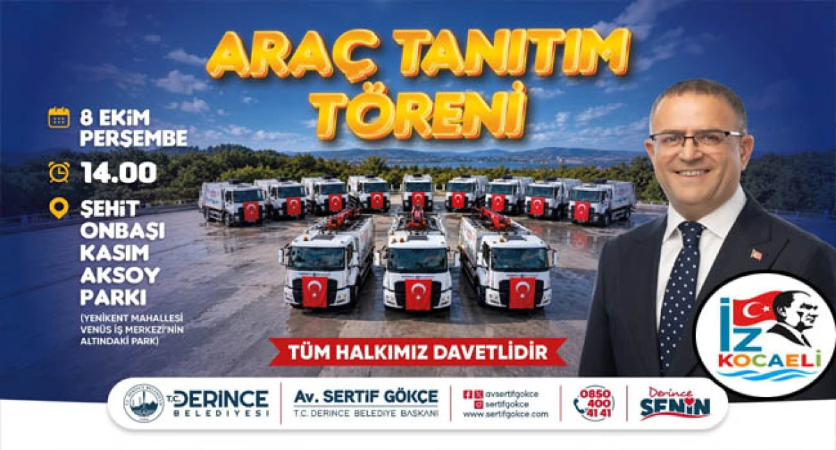 Derince 14 Yeni Aracını Tanıtıyor  2,5 Yılda &Ouml;z Kaynakla 36 Yeni Ara&ccedil;