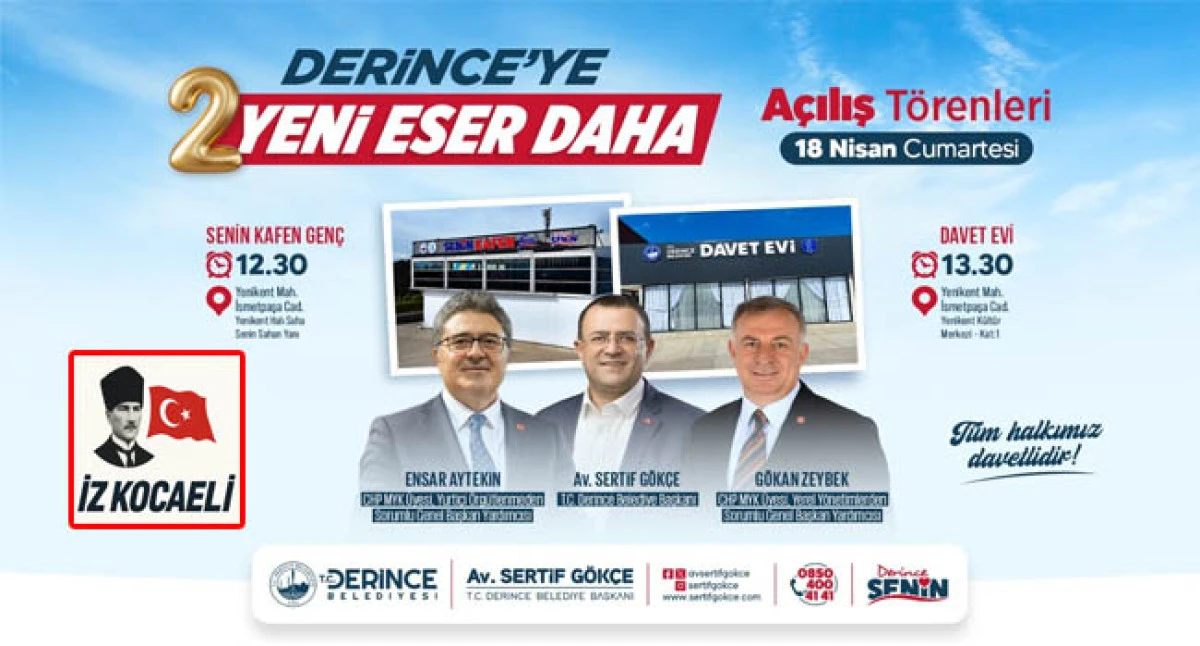 Derince&rsquo;de İki Yeni Eser Daha Hizmete A&ccedil;ılıyor