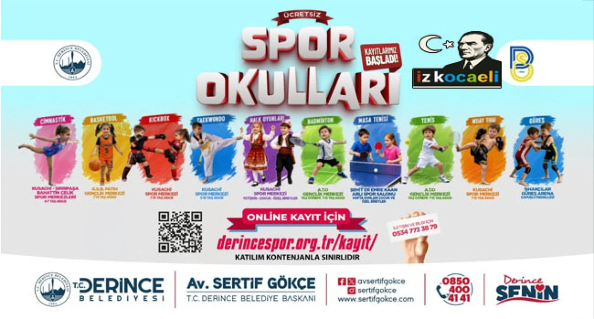 Derince&rsquo;de &Uuml;cretsiz Yaz Spor Okulları Kayıtları Başladı