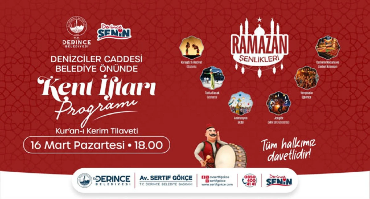 Derinceliler Kadir Gecesi'nde  Kent İftarı&rsquo;nda Buluşacak