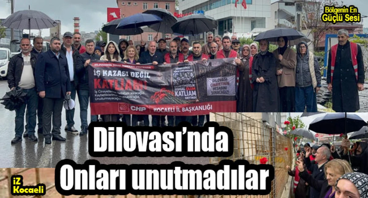 Dilovası&rsquo;nda yağmur demeden karanfillerle andılar