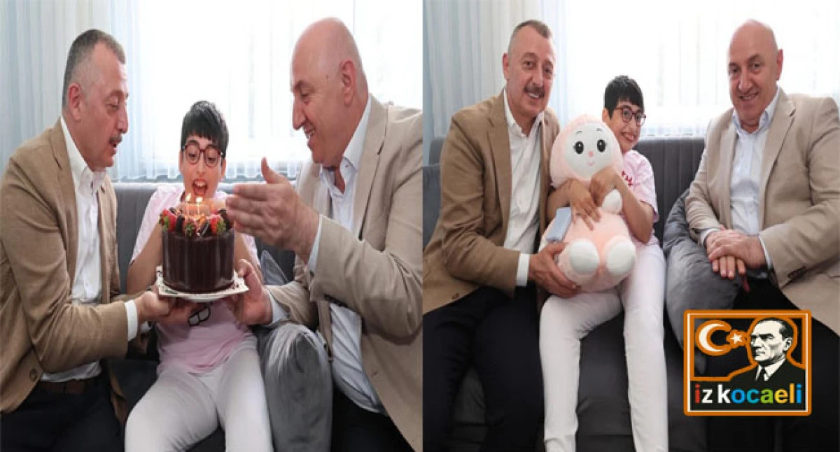 Doğum g&uuml;n&uuml; pastasını Başkan B&uuml;y&uuml;kakın getirdi
