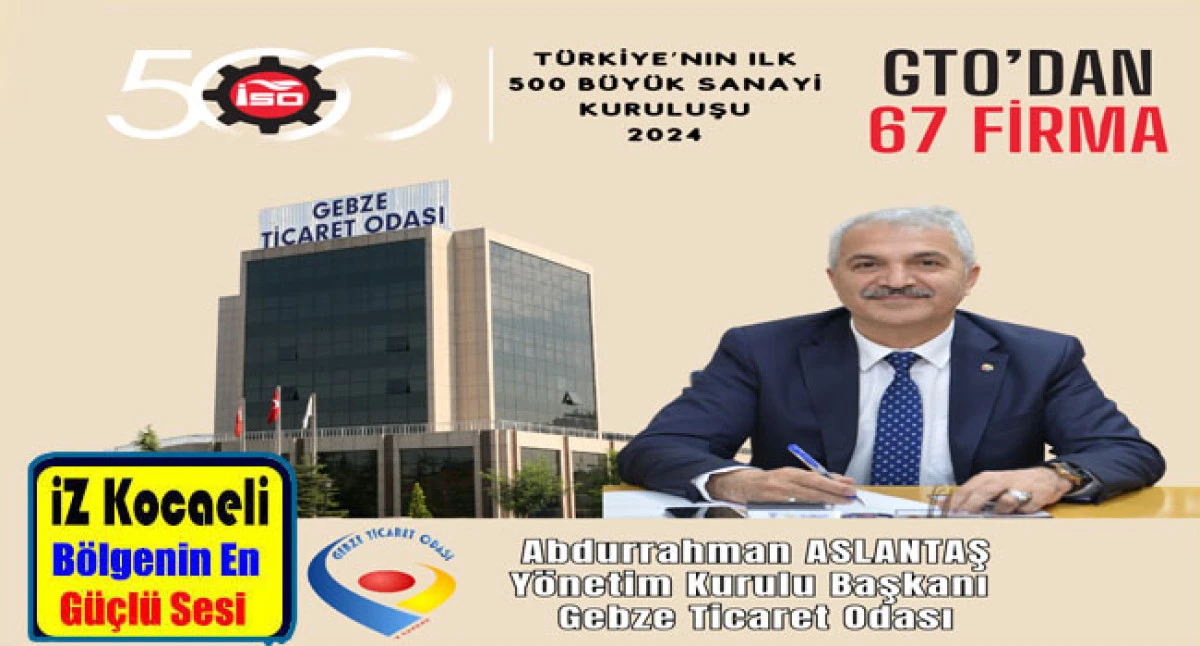 GEBZE TİCARET ODASI YÖNETİM KURULU BAŞKANI  ABDURRAHMAN ASLANTAŞ’TAN  2024 ISO 500 LİSTESİ DEĞERLENDİRMESİ