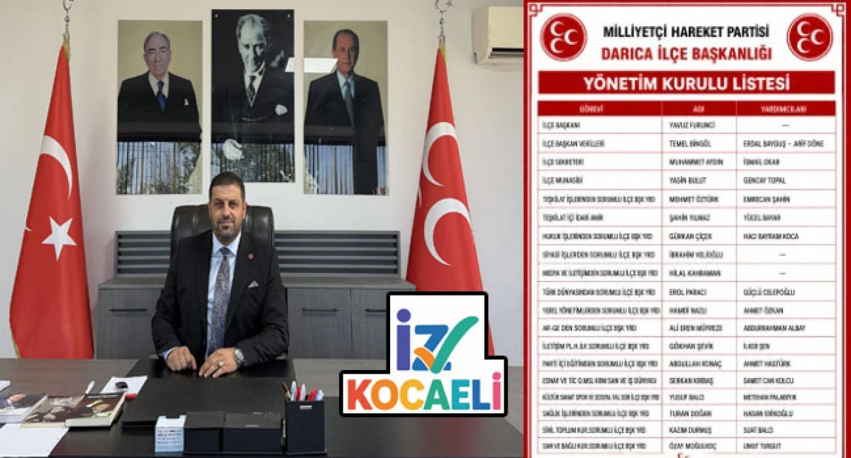 İŞTE MHP DARICA'NIN YENİ Y&Ouml;NETİMİ