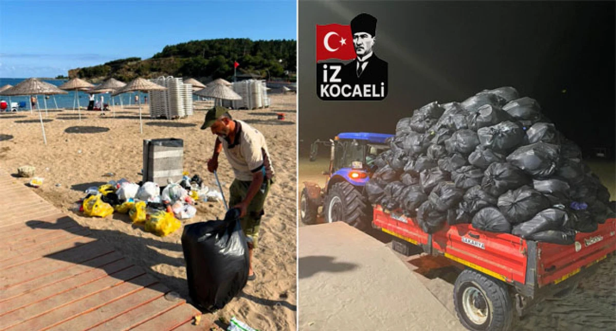 Kandıra sahillerinden 64 tır &ccedil;&ouml;p toplandı