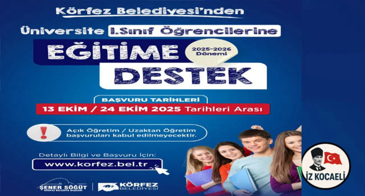 Körfez Belediyesinden üniversite öğrencilerine eğitim desteği