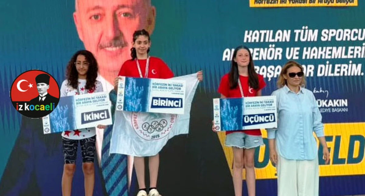 K&ouml;rfezli y&uuml;z&uuml;c&uuml;ler K&ouml;rfez&rsquo;de madalyaya kula&ccedil; attılar
