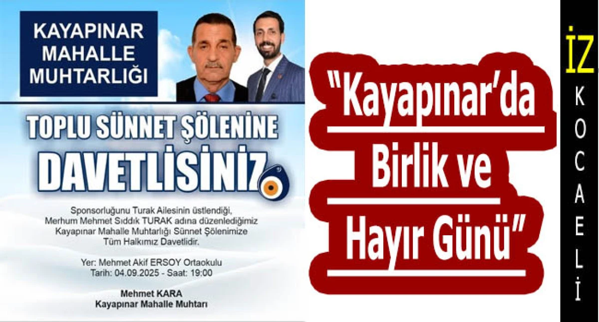 Merhum Muhtarın Hayrına Toplu Sünnet Etkinliğine Davetlisiniz