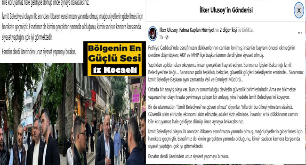 Ulusoy&rsquo;dan AK Parti ve MHP İl&ccedil;e Başkanlarına tepki: &ldquo;Esnafın derdi &uuml;zerinden ucuz siyaset yapmayı bırakın&rdquo;
